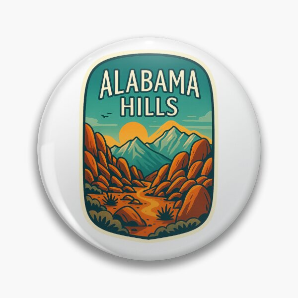 Item preview, Vintage Sunset Badge of Alabama Hills, Eastern Sierra designed and sold by Aryabek.