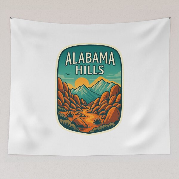 Item preview, Vintage Sunset Badge of Alabama Hills, Eastern Sierra designed and sold by Aryabek.