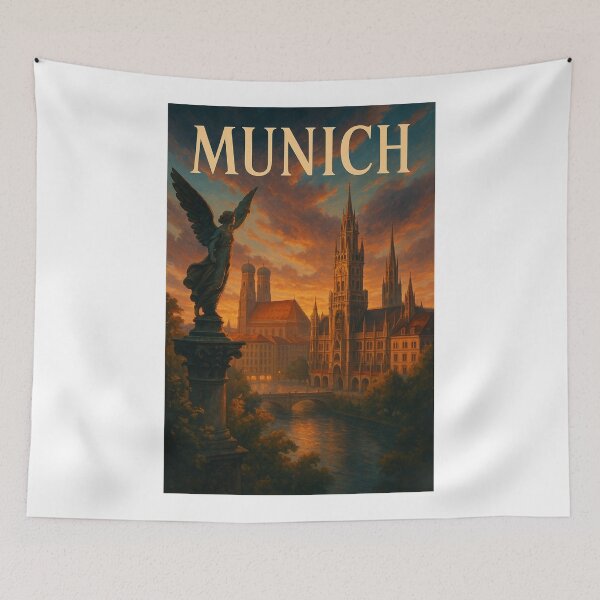 Item preview, Angel and River View of Munich, Bavaria Germany designed and sold by Aryabek.