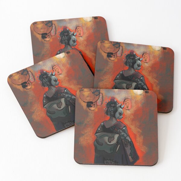Item preview, Mystical Kitsune Geisha in Lantern Street – Japanese Folklore Art designed and sold by jassoart.