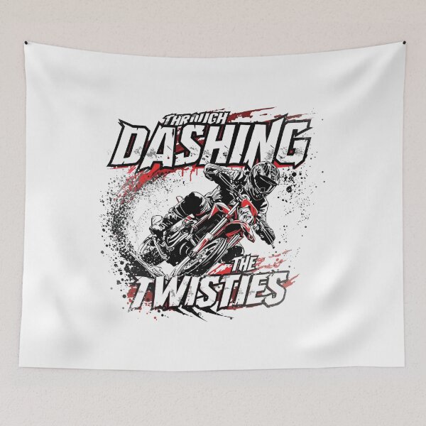 Item preview, Dashing Through The Twisties - Winter Motorcycle Lean Snow designed and sold by MotoRebel.