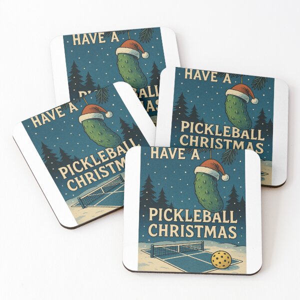 Item preview, Pickle and Pickleball Court Christmas Holiday Scene designed and sold by Aryabek.
