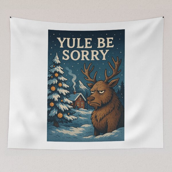 Item preview, Grumpy Moose Christmas Greeting in the Forest designed and sold by Aryabek.