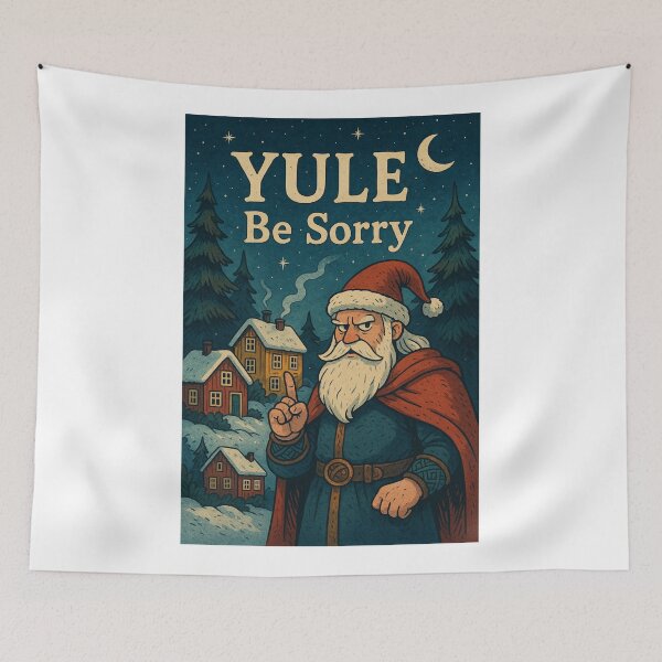 Item preview, Santa’s Warning in a Snowy Nordic Village designed and sold by Aryabek.