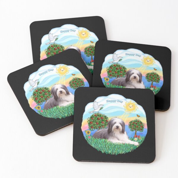 Item preview, Happy Day with a Bearded Collie (slate and white) Sticker designed and sold by hieuhieuquan.