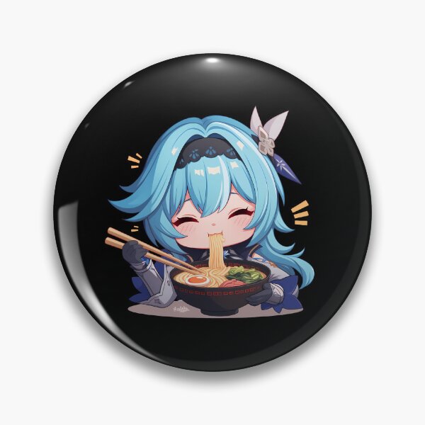 Item preview, Eula Genshin Impact Game Kawaii Chibi Ramen Blue Cryo Mondstadt designed and sold by Raslbazola.