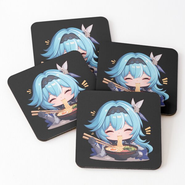 Item preview, Eula Genshin Impact Game Kawaii Chibi Ramen Blue Cryo Mondstadt designed and sold by Raslbazola.