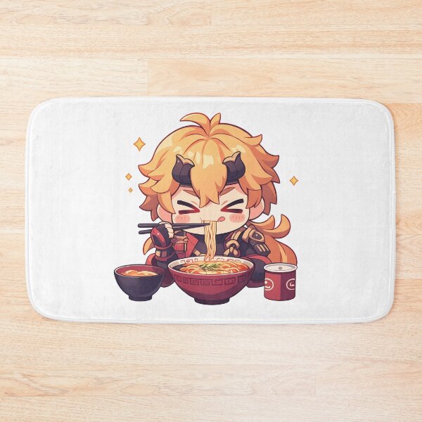 Item preview, Thoma Genshin Impact Game Kawaii Chibi Ramen Red Oni Inazuma designed and sold by Raslbazola.