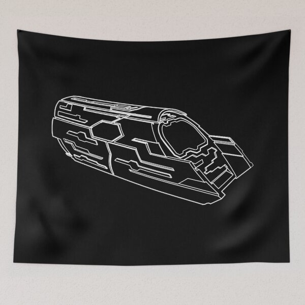 Item preview, Faded Spaceship Outline Technical Sketch designed and sold by cssijcby.