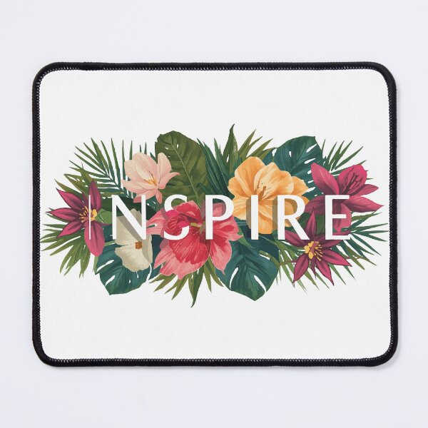 Item preview, Inspire Floral Typography Tee designed and sold by ArtElegancy.