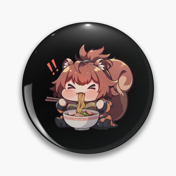 Item preview, Blazblue Makoto Nanaya Blazblue Bb Kawaii Ramen Chibi Cute Brown Game designed and sold by Raslbazola.