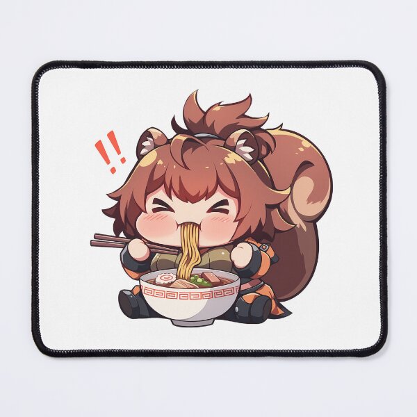 Item preview, Blazblue Makoto Nanaya Blazblue Bb Kawaii Ramen Chibi Cute Brown Game designed and sold by Raslbazola.