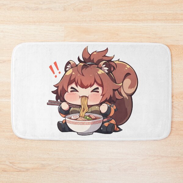 Item preview, Blazblue Makoto Nanaya Blazblue Bb Kawaii Ramen Chibi Cute Brown Game designed and sold by Raslbazola.