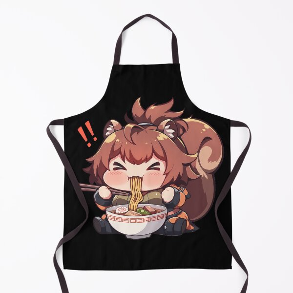 Item preview, Blazblue Makoto Nanaya Blazblue Bb Kawaii Ramen Chibi Cute Brown Game designed and sold by Raslbazola.