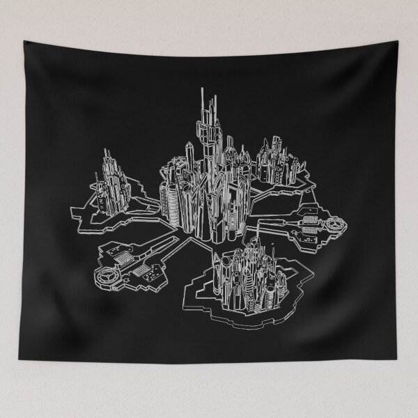 Item preview, Futuristic City Base Line Blueprint designed and sold by cssijcby.