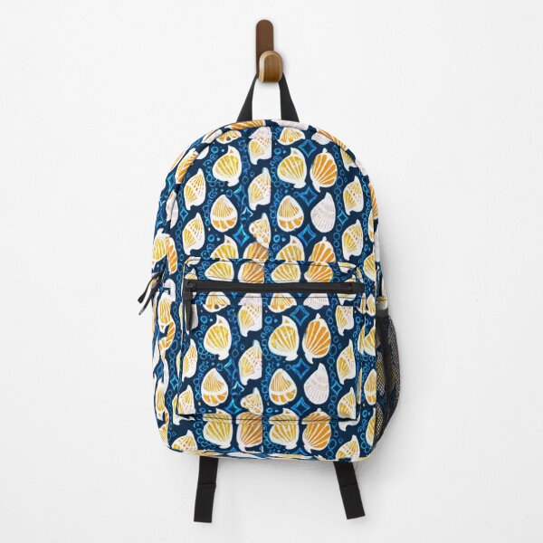 Item preview, Seamless Yellow and White Seashell Pattern on Blue Background designed and sold by SassyArtistry.