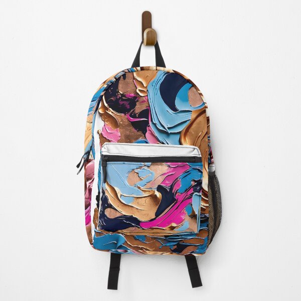 Item preview, Vibrant Abstract Art, Modern Colorful Painterly Graphic, Teal & Gold designed and sold by ThePromptStudio.