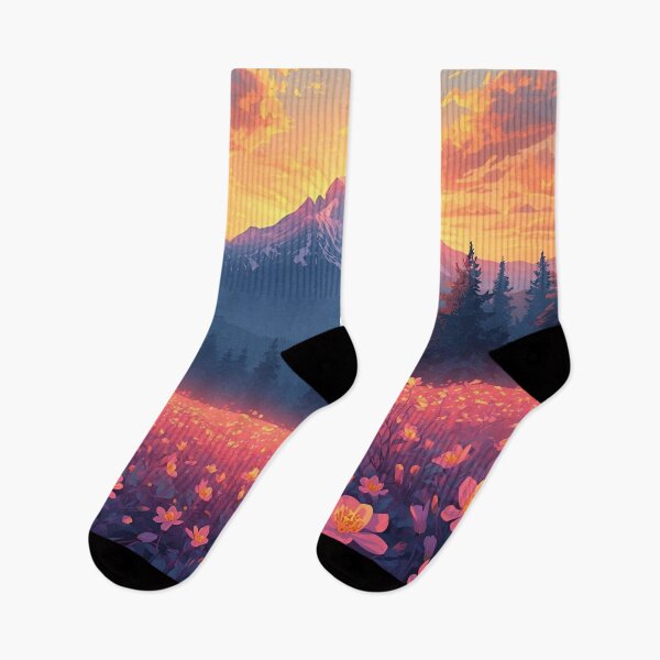 Item preview, Sunset Over Mountain Wildflower Field designed and sold by LakLuxe studio .