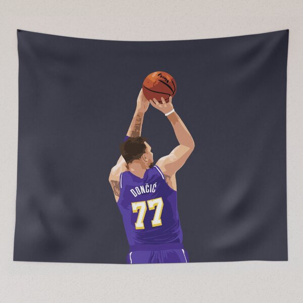 Item preview, Luka Doncic Shot Vector Back Purple Qiangy designed and sold by qiangdade.