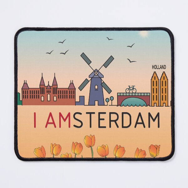 Item preview, Affiche Amsterdam | Art mural tulipes et vélo | Décoration Pays-Bas designed and sold by FilizDesigner.