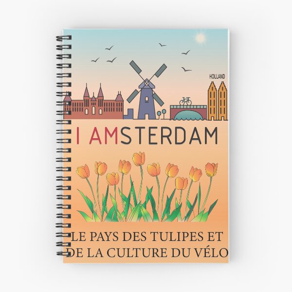 Item preview, Affiche Amsterdam | Art mural tulipes et vélo | Décoration Pays-Bas designed and sold by FilizDesigner.