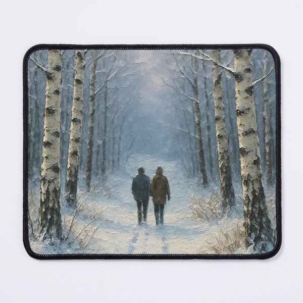 Aperçu de l'œuvre Winter Birch Forest Walk Painting créée et vendue par WhimsyHeartCrafts - TonnyFroyen.com.
