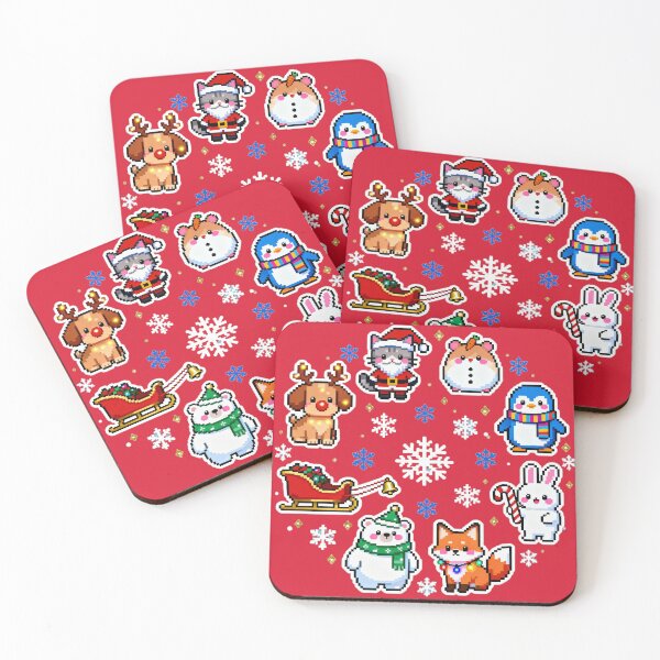 Item preview, Cute Pixel Christmas Pets Sticker Pack designed and sold by MuseAI.