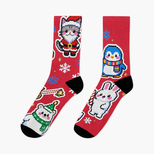 Item preview, Cute Pixel Christmas Pets Sticker Pack designed and sold by MuseAI.