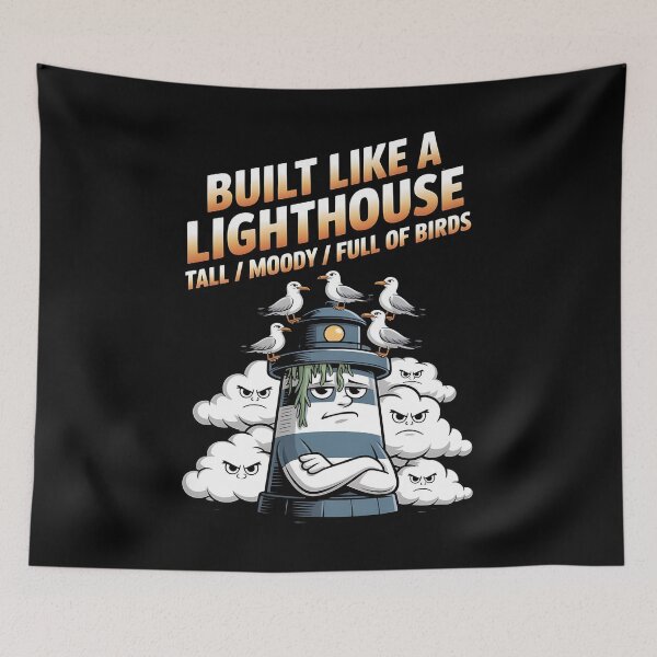 Item preview, lighthouse meme - absurd lighthouse - funny beacon - chaotic lighthouse - weird nautical - existential lighthouse - powered by panic - sea-themed - cursed lighthouse core designed and sold by JansenGS.