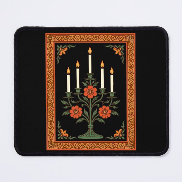 Item preview, Advent Candelabra Stylized Nordic Christmas Floral Elements designed and sold by taiche.