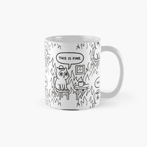 Item preview, Calm Cat in Chaos – “This Is Fine” Funny Meme Design designed and sold by BocaLoca.
