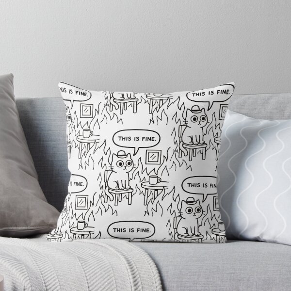 Item preview, Calm Cat in Chaos – “This Is Fine” Funny Meme Design designed and sold by BocaLoca.