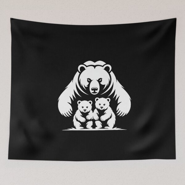 Item preview, Mama Bear Protective T-shirt - Bear Silhouette & Cubs designed and sold by Reichcorp.