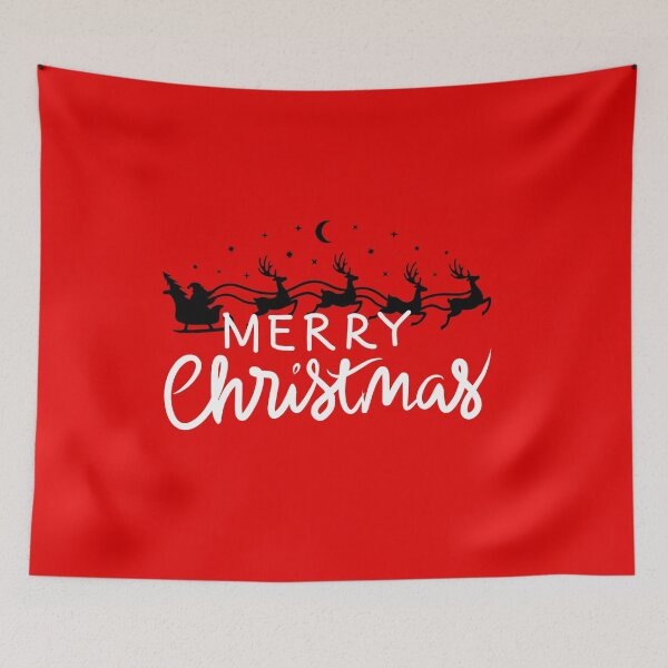 Item preview, Classic Merry Christmas Design with Reindeer Sleigh designed and sold by SparkLuxe.