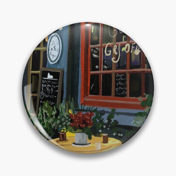 Item preview, Charming European Café Terrace Painting – Cozy Outdoor Coffee Art Print designed and sold by jassoart.