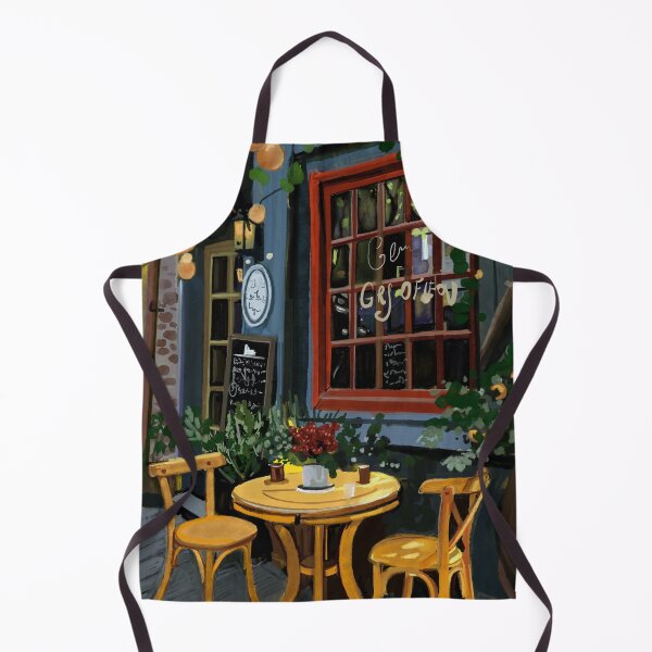Item preview, Charming European Café Terrace Painting – Cozy Outdoor Coffee Art Print designed and sold by jassoart.