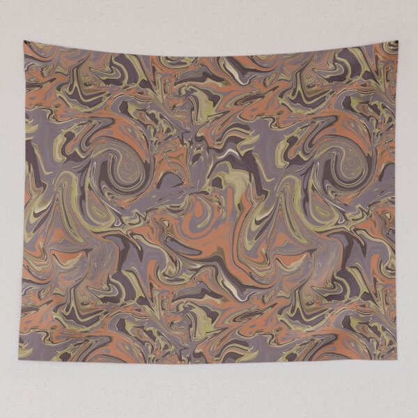 Item preview, Abstract Faux Liquid Marble Texture in Dusty Purple Golden &Orange jumbo designed and sold by aneladesigns.