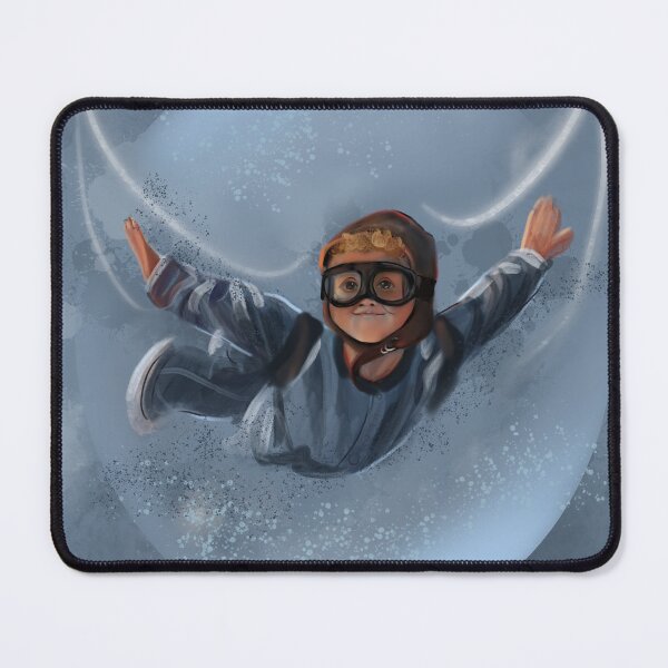 Item preview, Dreamy Skydiving Kid – Whimsical Adventure in Blue Fantasy Art designed and sold by jassoart.