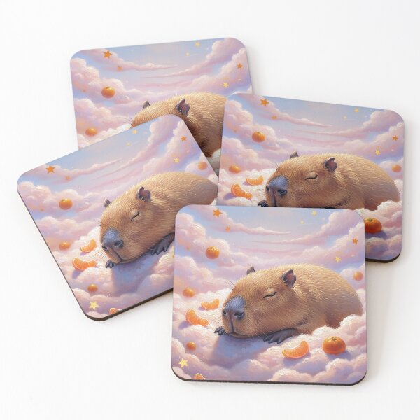 Item preview, A capybara sleeps on pink clouds designed and sold by cloud lee.