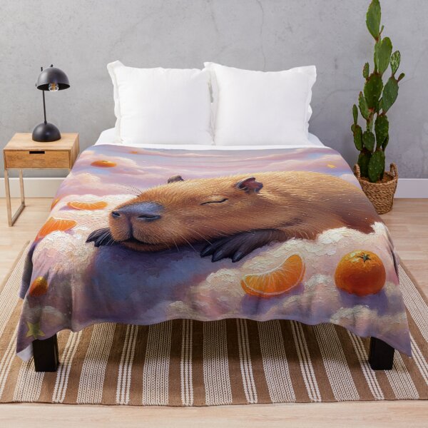Item preview, A capybara sleeps on pink clouds designed and sold by cloud lee.