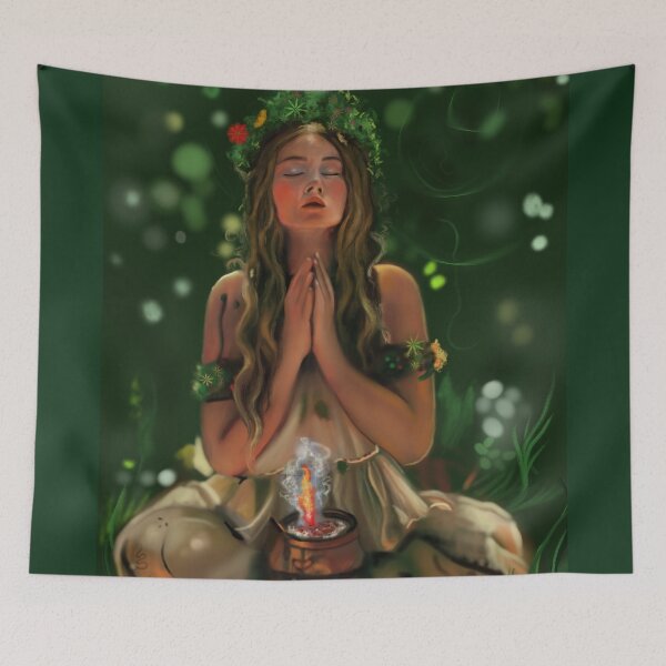 Item preview, Nature Goddess Meditation – Spiritual Forest Energy Art designed and sold by jassoart.