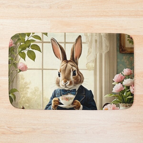 Item preview, Easter Bunny Drinking Tea | Gift for Easter designed and sold by UnhingedBird.