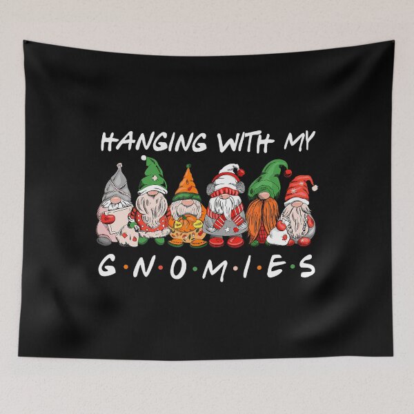 Item preview, Vintage Happy Hangin My Funny Holiday Quote With Gnomies designed and sold by Rackaam777Art.