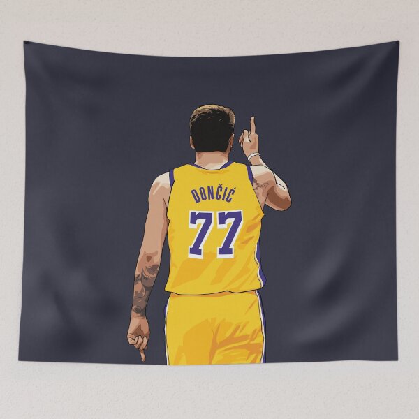 Item preview, Luka Doncic Pointing Vector Back YellowQiangy designed and sold by qiangdade.