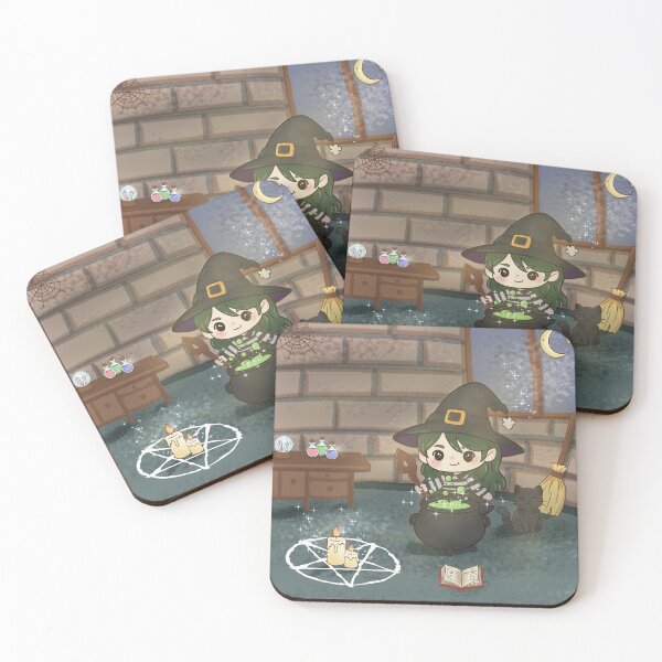 Item preview, Cozy Chibi Witch & Cauldron Magic Sticker Sheet designed and sold by Kakon-52.