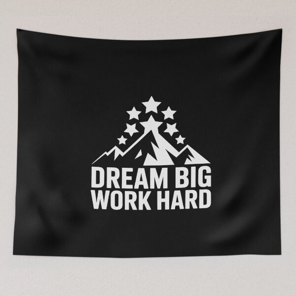 Item preview, Dream Big Work Hard Stars - Bold Typography T-Shirt designed and sold by Reichcorp.