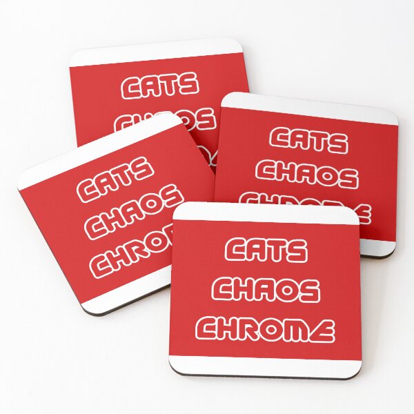 Item preview, Cats, chaos, chrome, red inscription designed and sold by silent-violin.
