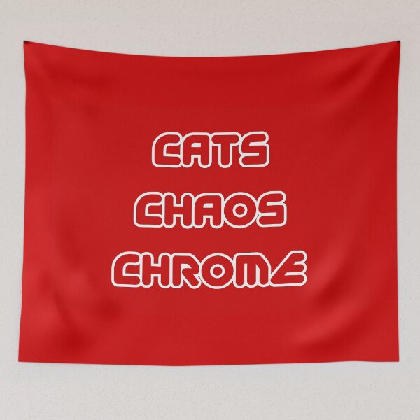 Item preview, Cats, chaos, chrome, red inscription designed and sold by silent-violin.