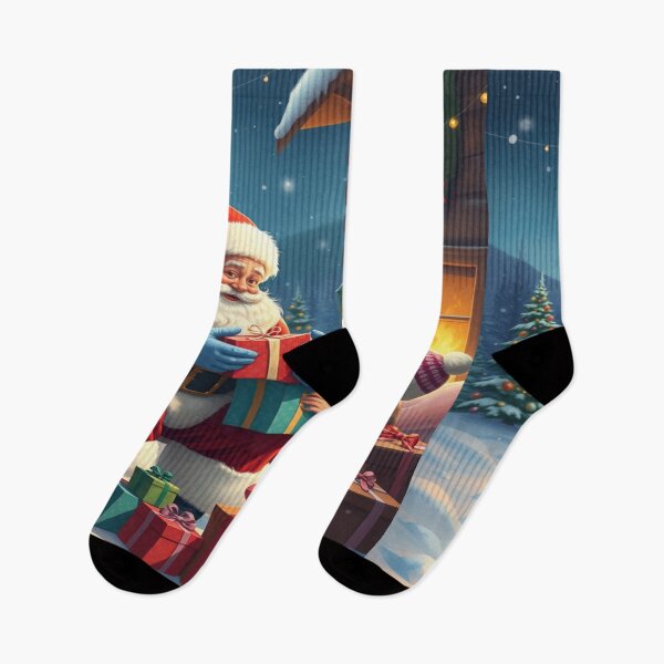 Item preview, Santa Claus, Christmas holidays, Christmas atmosphere, Christmas tree, toys, sharing, children, mountain designed and sold by Redbdon.