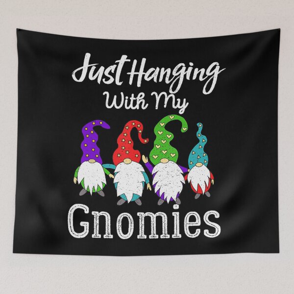 Item preview, Hangin Funny Holiday Gnomies Quote With Vintage My Happy designed and sold by Rackaam777Art.